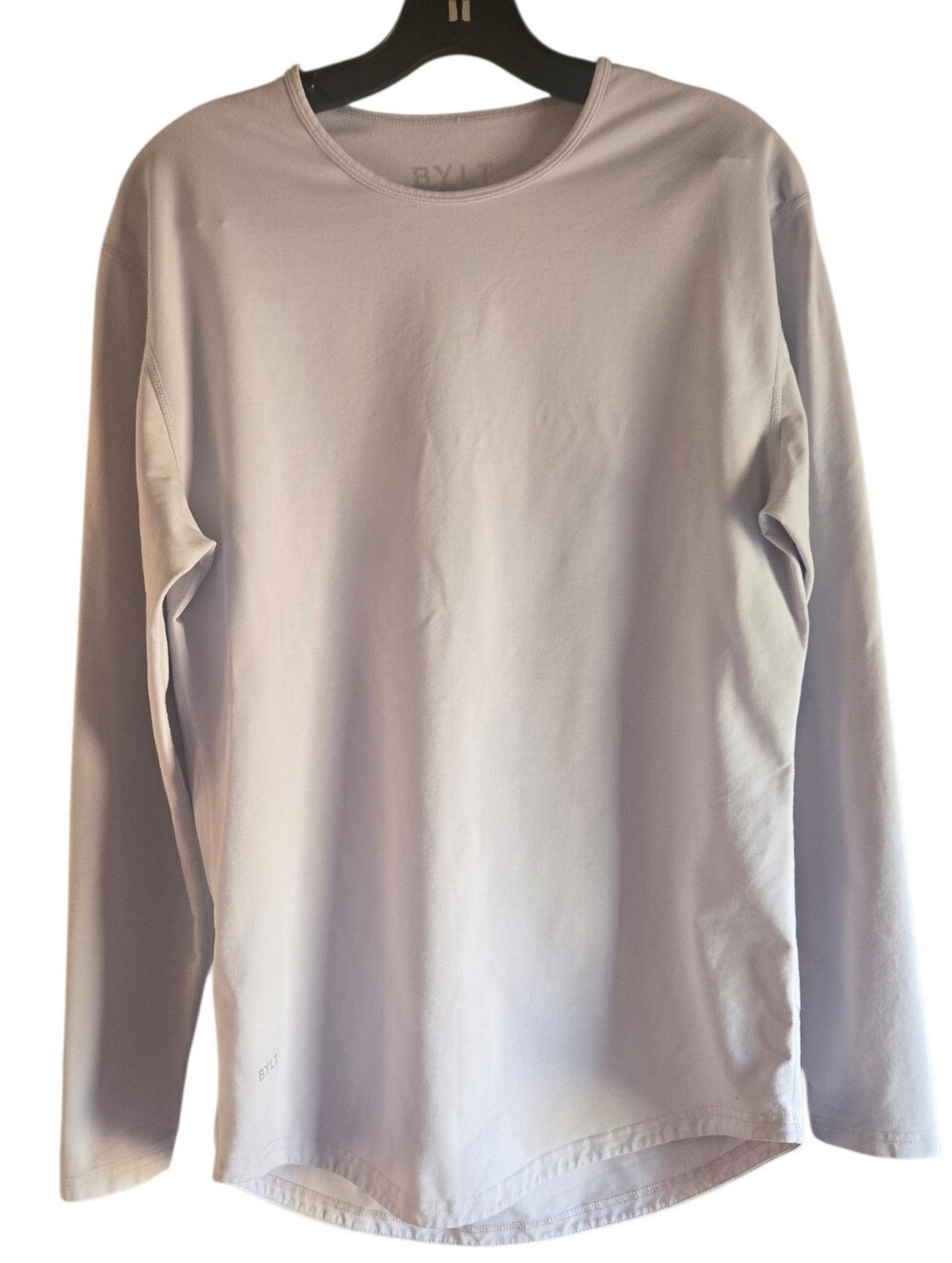 BYLT, Long Sleeve Crew Neck Shirt in Light Lavender